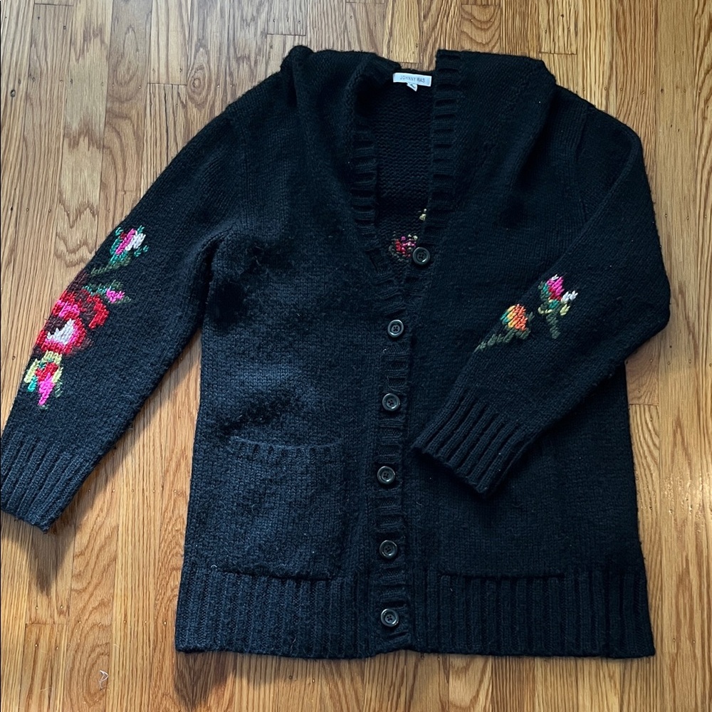 JOHNNY WAS Embroidered Cardigan
